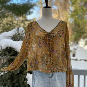 LOVERICHE Sheer Butterfly Blouse